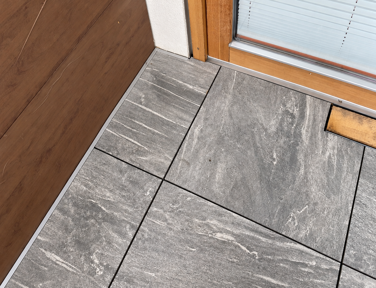 Grey Stone Balcony Threshold Detail