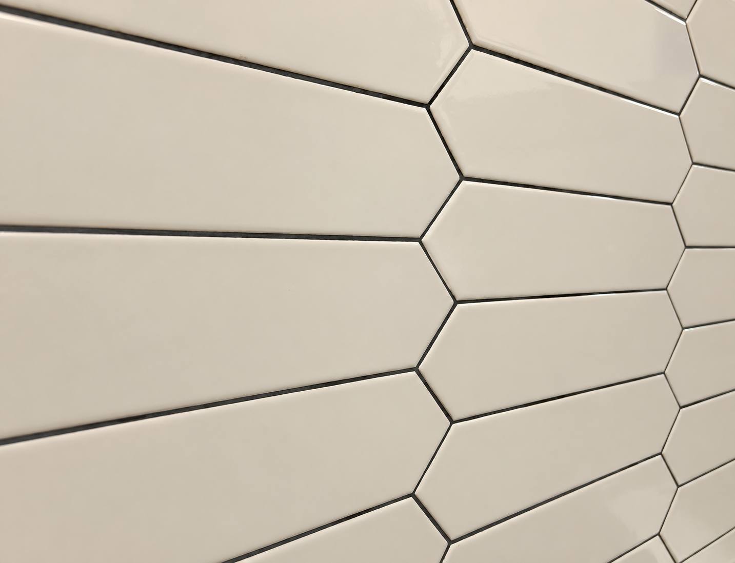 Warm Picket Tile Wall Close-Up